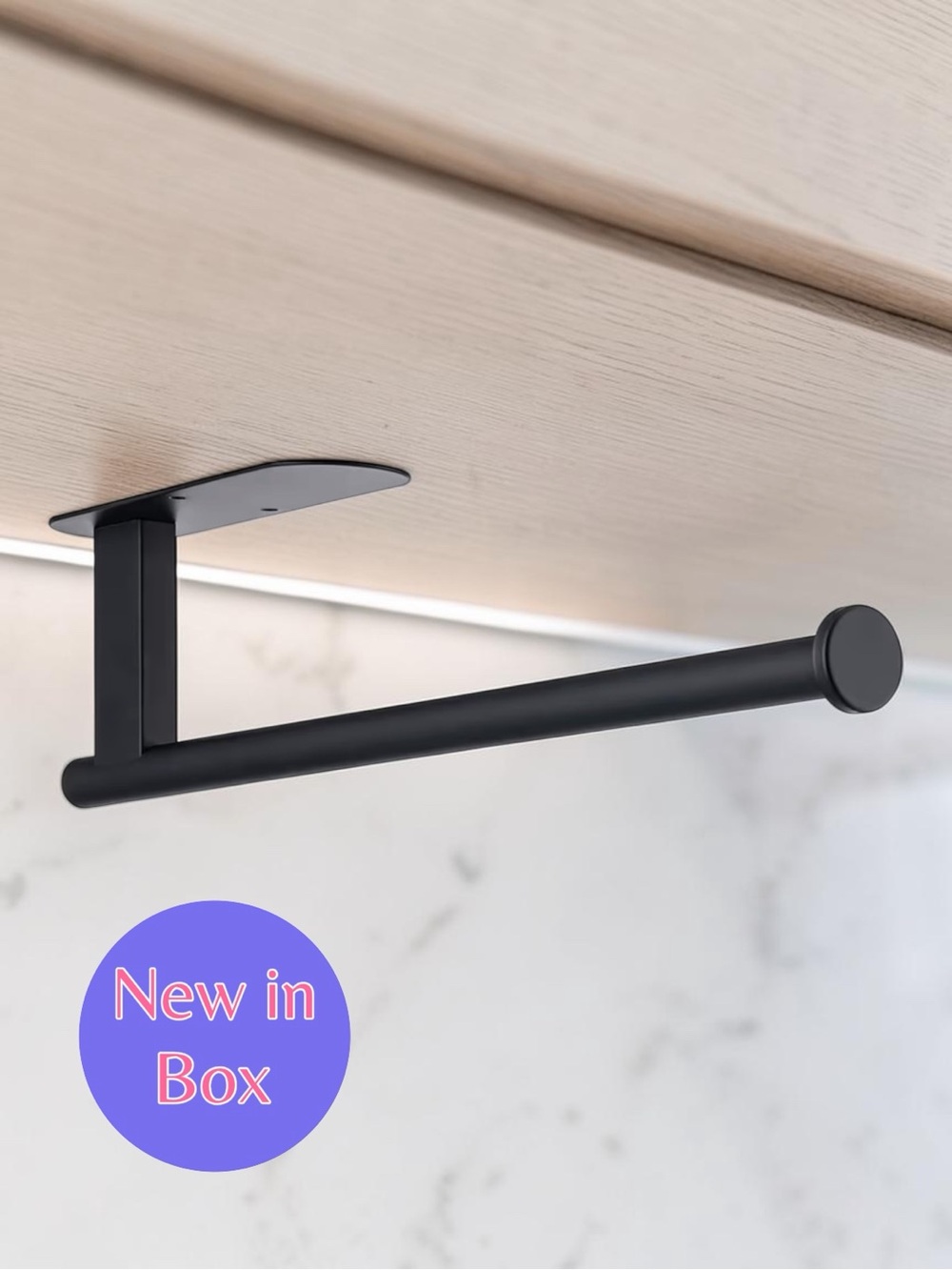 Honmein Under Cabinet Paper Towel Holder – Black Stainless Steel